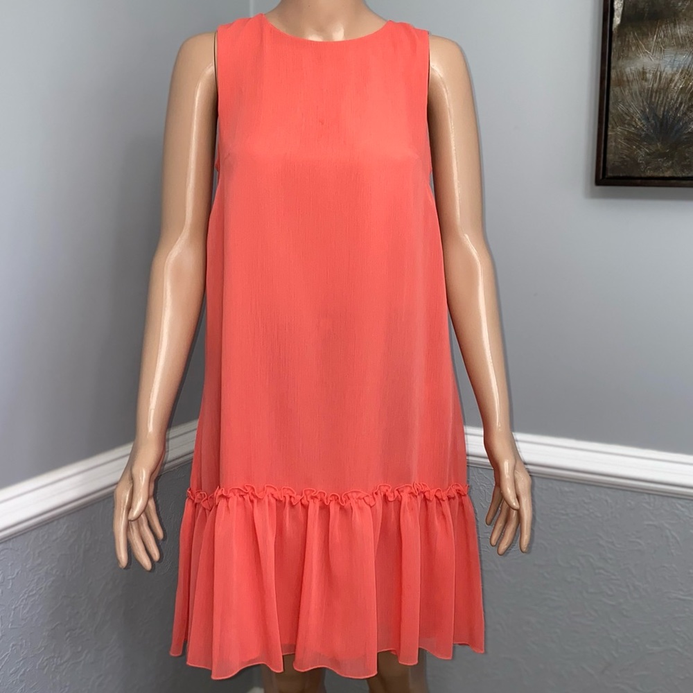 Tommy Hilfiger coral drop waist ruffle dress